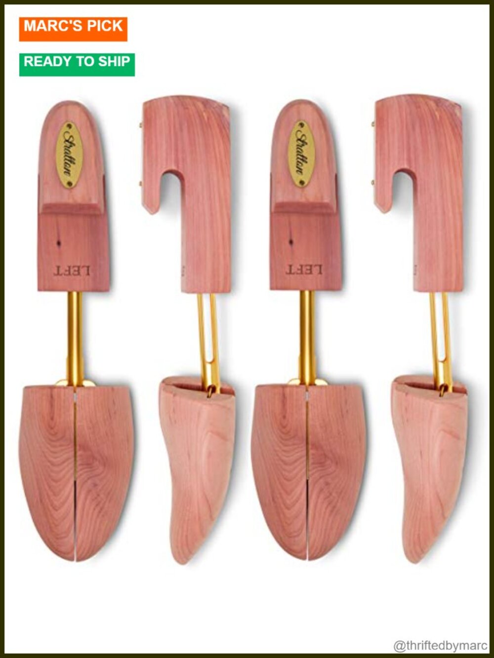 Cedar Shoe Tree 2-Pack Adjustable Split Toe Shoe Shaper
